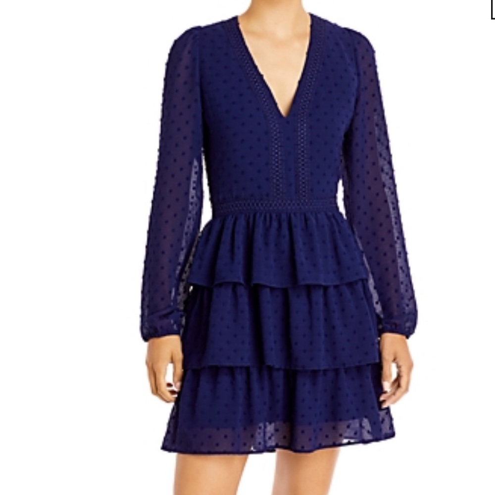 Aqua ruffle mini dress